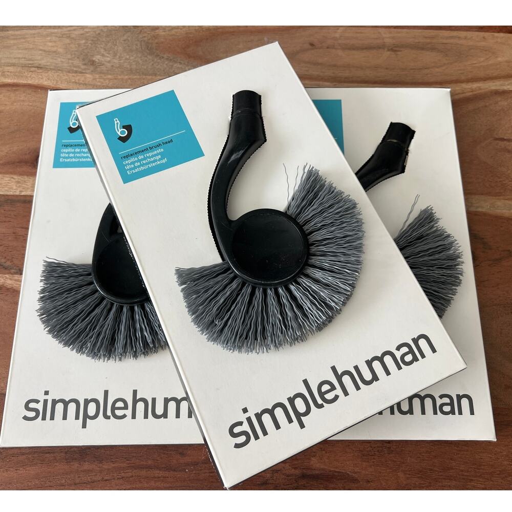 New Set of 3 simplehuman replacement toilet brush heads cleaning tool